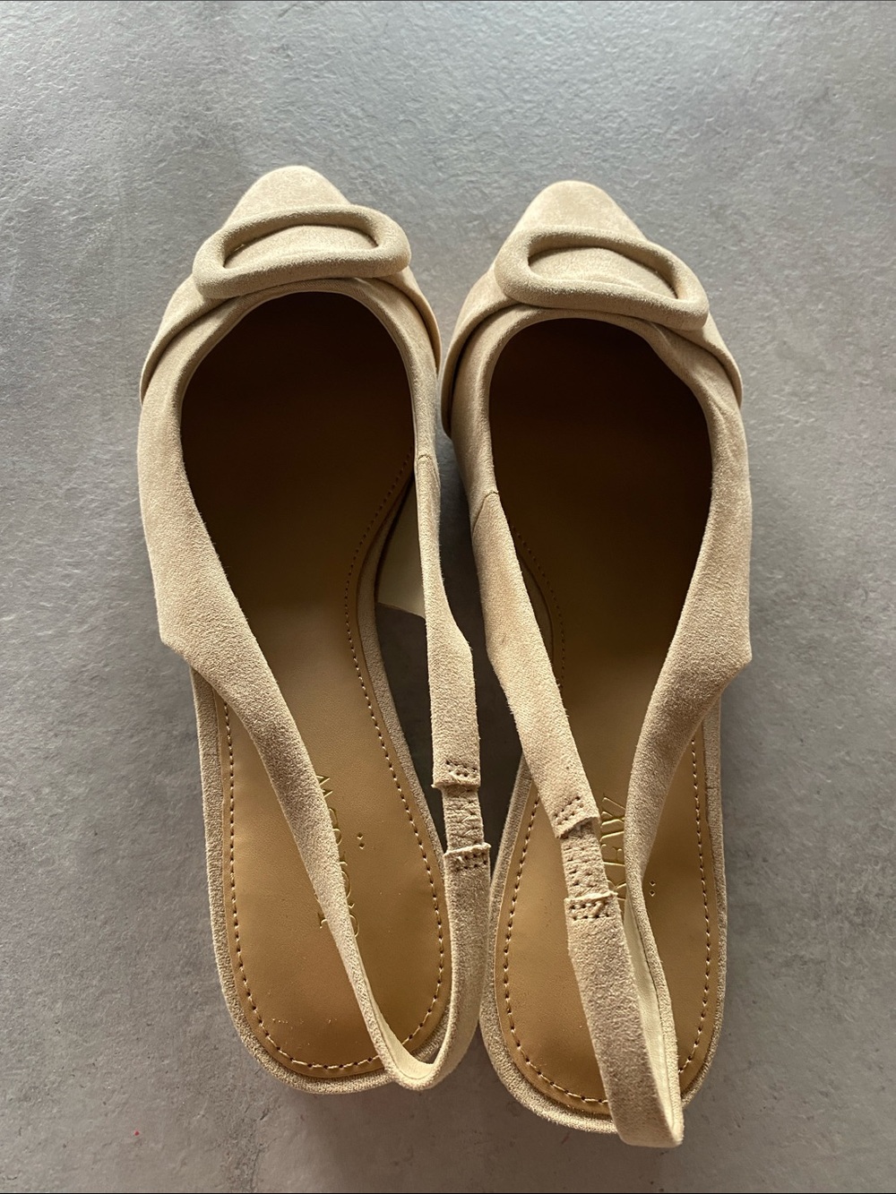 J. Crew Beige Suede Slingback Flats. Suede feel. Size 8.  Excellent condition.